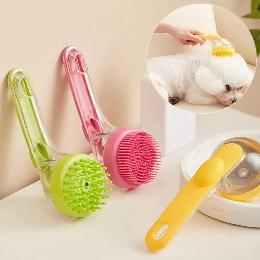 Pet Bath Brush | Long Handle Dog & Cat Grooming Brush